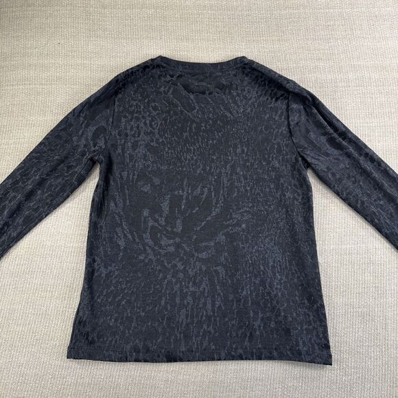 Black Lace Long Sleeve Top Mesh Layering Grunge Y2K Fairy Goth Simply Vera Small - Picture 4 of 5